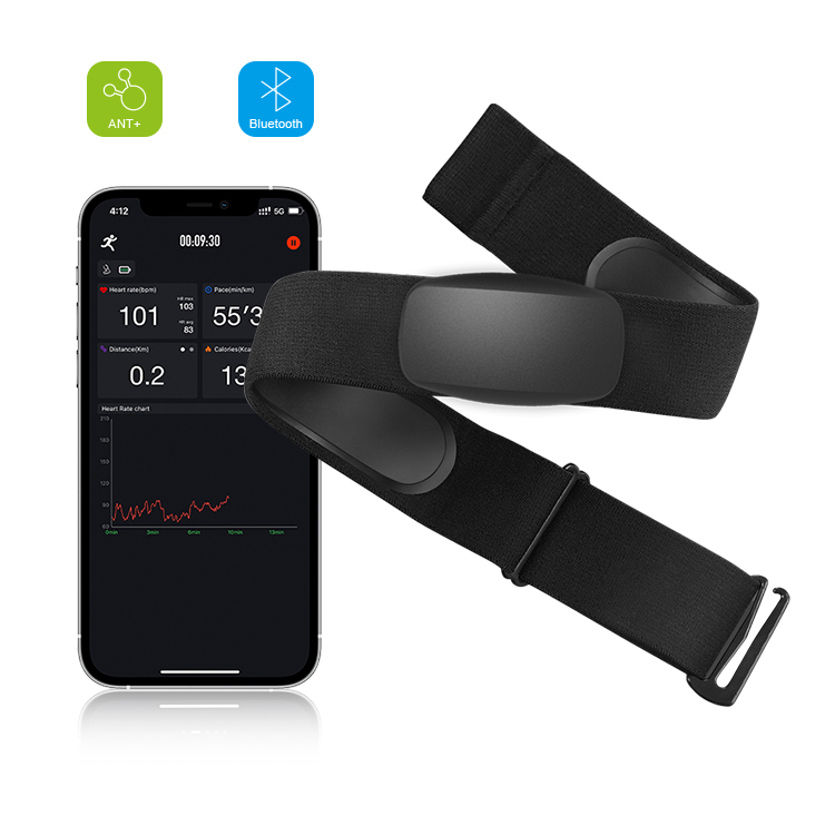 Heart Rate Monitor Chest Strap Ant+ - สายคาดอกวัดอัตราการเต้นของหัวใจ BLE5.0 ANT+ กันน้ำ IP67