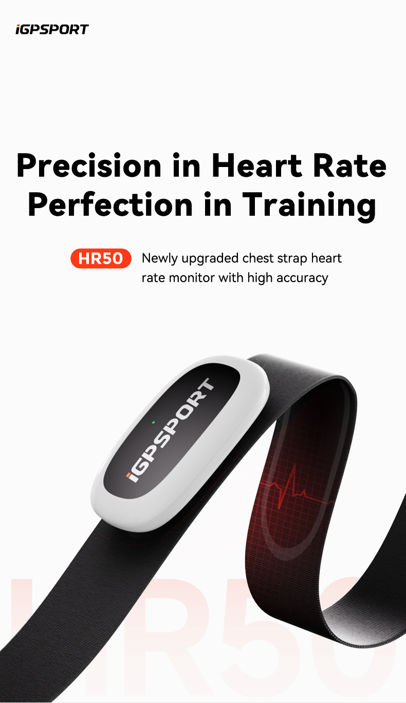 Heart Rate Monitor Chest Strap Ant+ - สายรัดหน้าอกวัดอัตราการเต้นของหัวใจ IGPSPORT HR50 รองรับ ANT+ และบลูทูธ