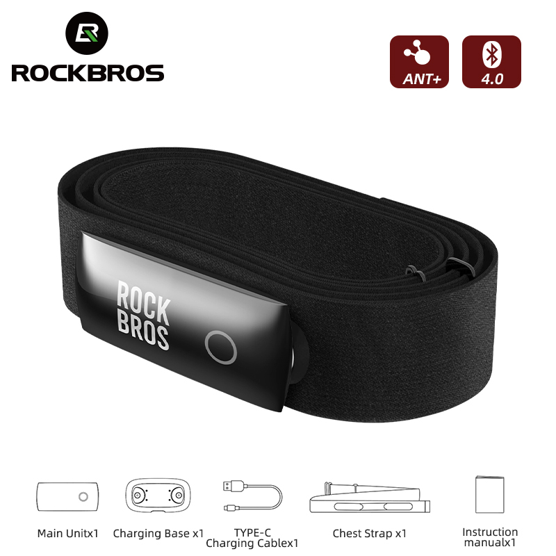 Heart Rate Monitor Chest Strap Ant+ - ROCKBROS H828 เซ็นเซอร์วัดอัตราการเต้นของหัวใจบลูทูธ ANT อัพเกรดเครื่องวัด HR