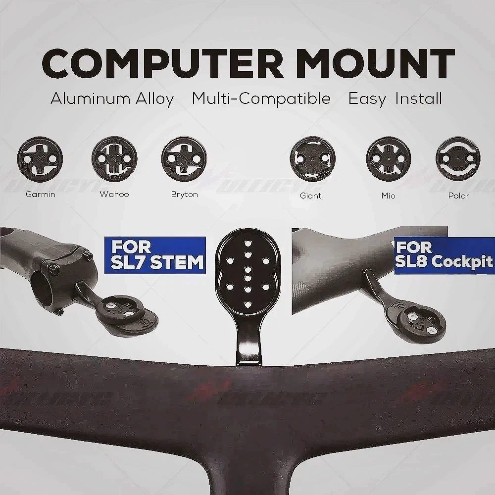 Out Front Bike Computer Mount Garmin - ขาจับคอมพิวเตอร์จักรยานแบบติดด้านหน้าสำหรับ SL8 SL7, ขาจับนาฬิกาจับเวลาและ GPS ทำจากอะลูมิเนียมอัลลอยด์