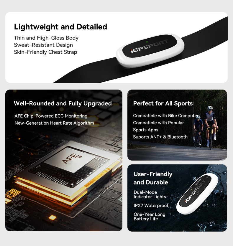 สายรัดหน้าอกวัดอัตราการเต้นของ - Heart Rate Monitor Chest Strap Ant+ บทวิจารณ์และราคา