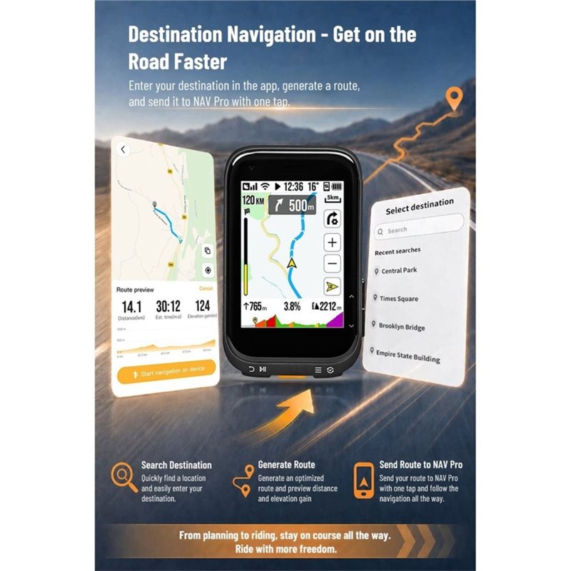 A74K-หน้าจอสีแบบสัมผัส คอมพิวเ - Bike Computer Gps Navigation Map บทวิจารณ์และราคา