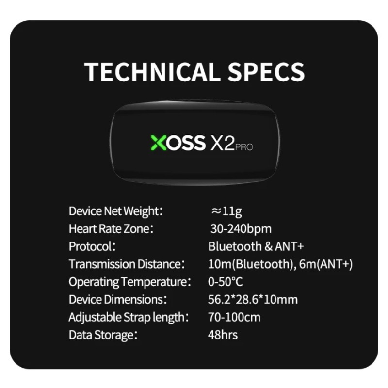 XOSS X2 Pro เซ็นเซอร์ตรวจวัดอั - Heart Rate Monitor Chest Strap Ant+ บทวิจารณ์และราคา