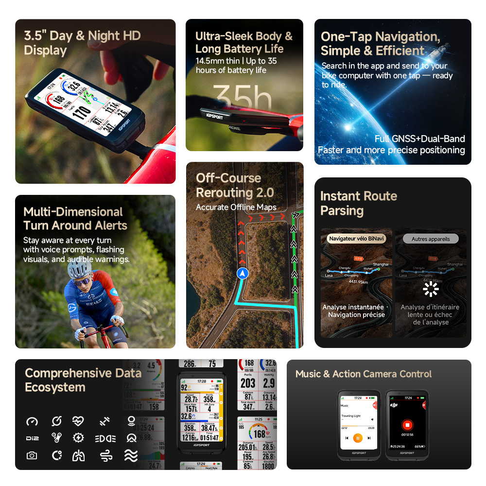 IGPSPORT BiNavi หน้าจอสัมผัส G - Bike Computer Gps Navigation Map บทวิจารณ์และราคา