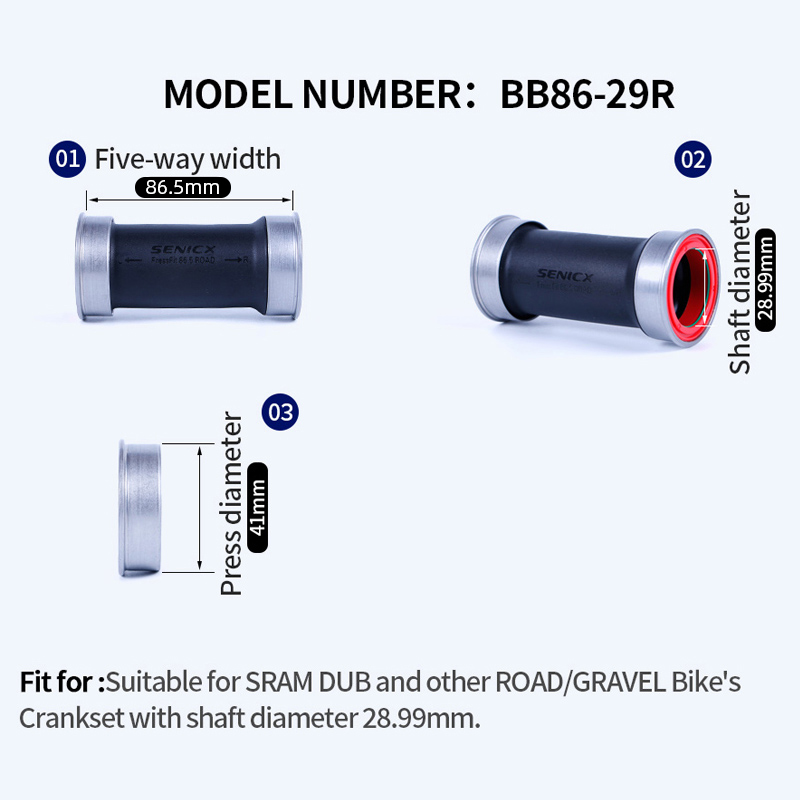 SENICX BB86 DUB บ็อตทอมแบร็กเก - Ceramic Bearing Bottom Bracket Bb86 บทวิจารณ์และราคา